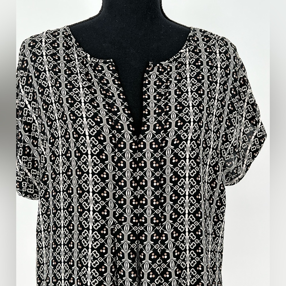 MAX STUDIO BLACK AND TAN SHIFT SLIPON DRESS SOFT AND SILKY - Picture 5 of 8